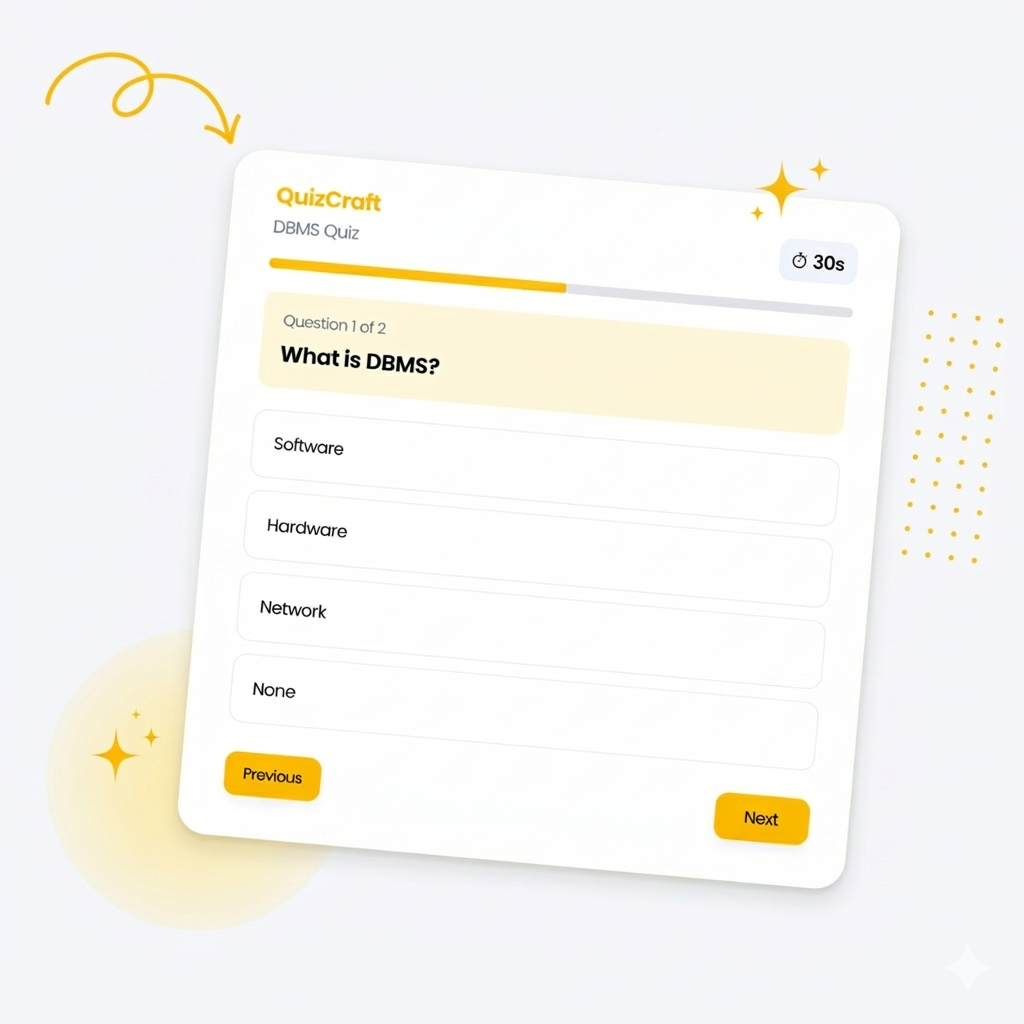 QuizCraft quiz interface
